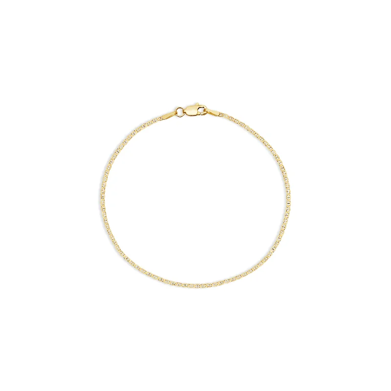 Minimalist Gold Bracelet-THE THIN 14KT MARINER BRACELET