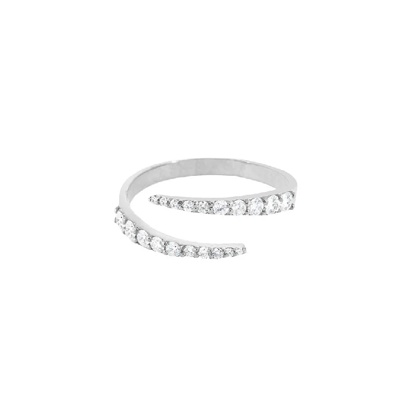 Heart Shaped Ring for Women-Forever and Always 18K White Gold Ring w. Diamonds