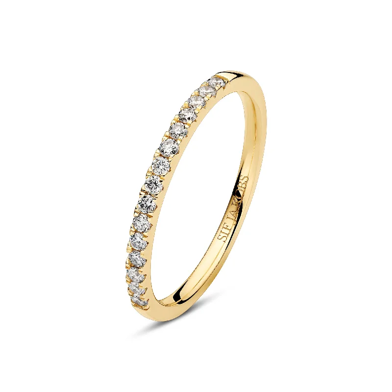 Pearl Ring for Women-Alba 14K Gold Ring w. Lab-Grown Diamonds