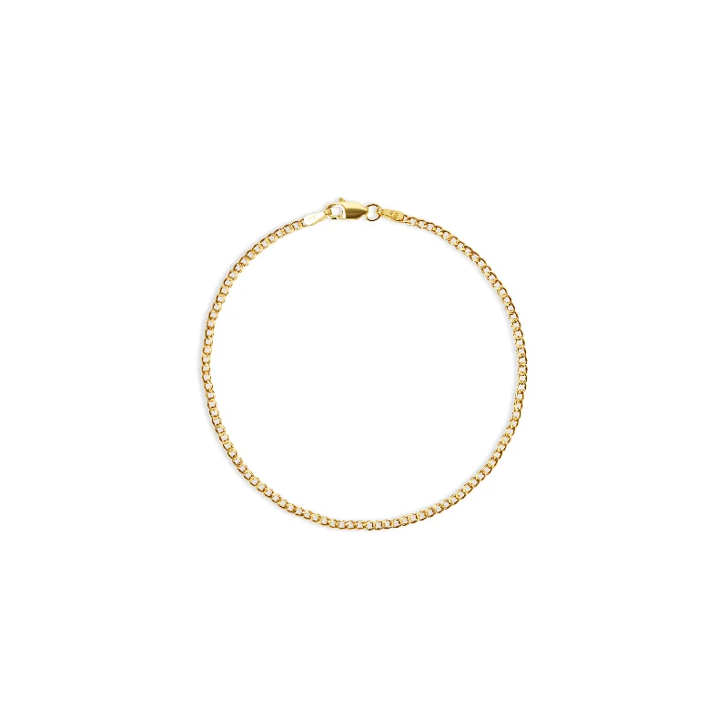 Stackable Bangles Bracelet-THE THIN 14KT CURB BRACELET