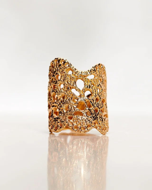 Art Deco Diamond Ring-Cecilia Lace 18K Gold, Whitegold or Rosegold Ring