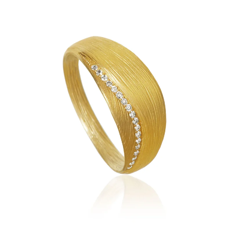 Large Cocktail Ring-Small Aura 18K Gold Ring w. Diamonds