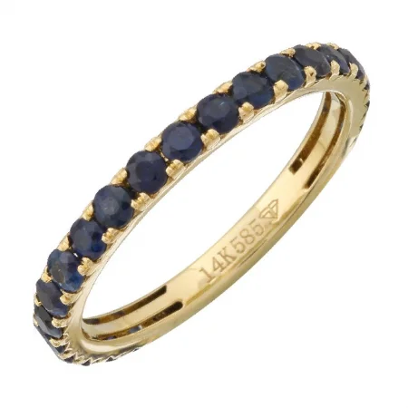 Wedding Band for Men-Gemstone Sapphire Stackable Eternity Ring