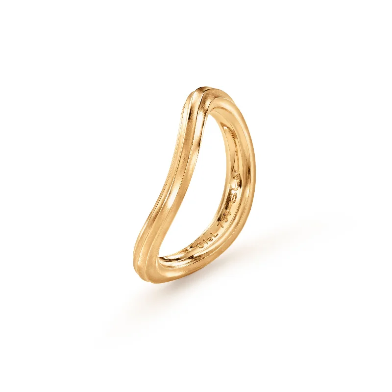 Wedding Band for Men-Under the Sea 18K Gold Ring