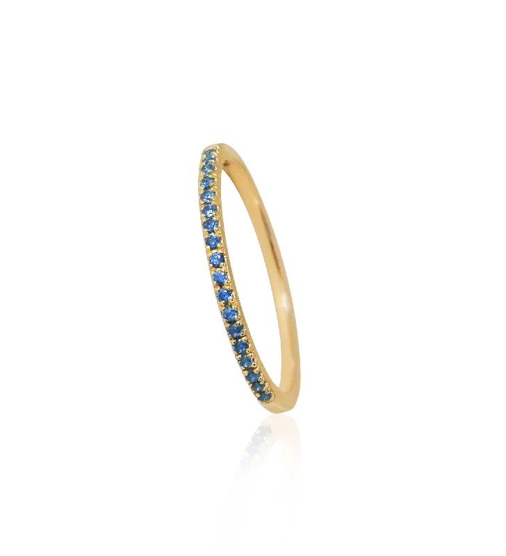 Sapphire Ring for Women-Sarah Lil Blue 14K Gold Ring w. Sapphires