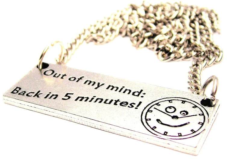 Luxury Pendant Necklace-Out Of My Mind Back In 5 Minutes Statement Platform Necklace