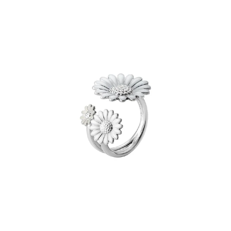 Pearl Ring for Women-Daisy x Stine Goya White Silver Ring