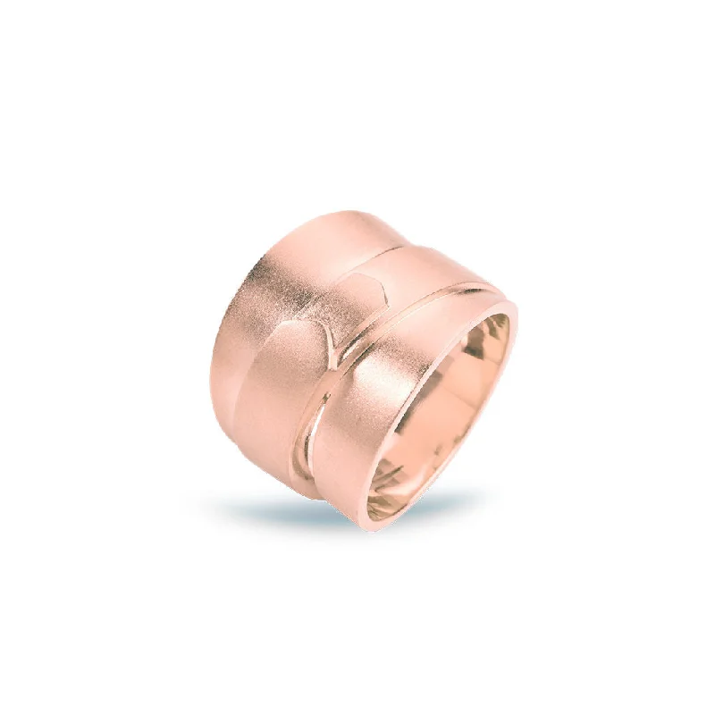 Wedding Band for Men-Jovian Large 18K Rosegold Ring