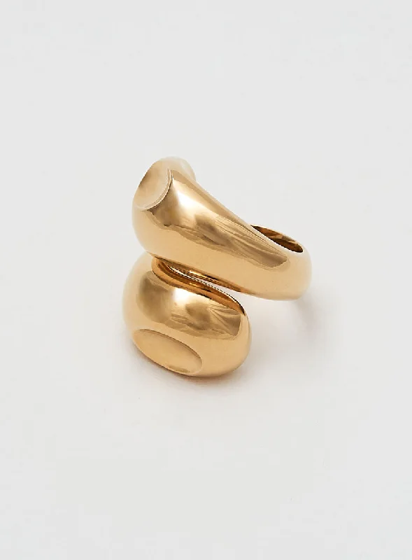 Gold Wedding Band for Men-Egg 14K Gold Plated Ring