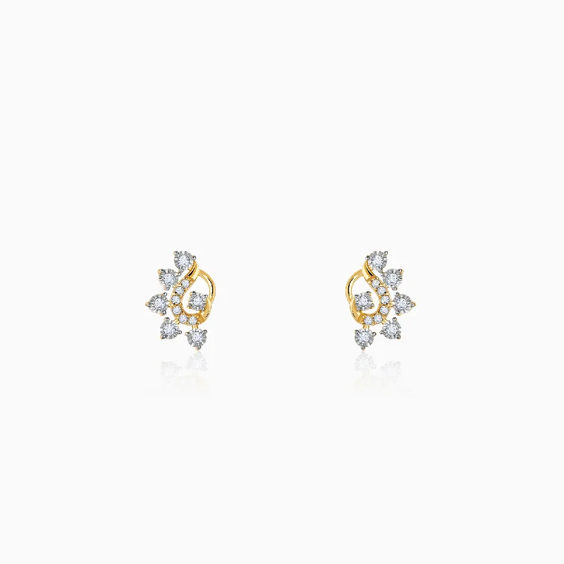 Chunky Hoop Earrings-Gold Charisma Diamond Earrings