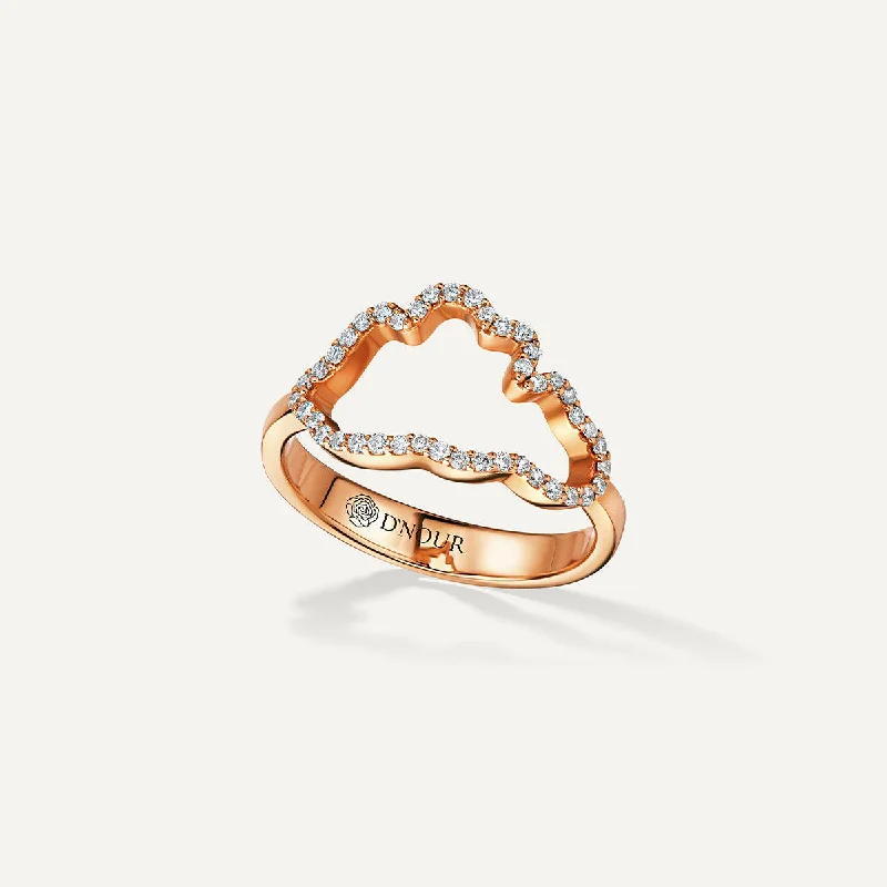 Women’s Gemstone Ring-Allusia Love Accented 18K Rosegold Ring w. Diamonds