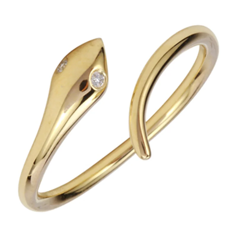 Black Diamond Engagement Ring-14k Gold Snake Ring