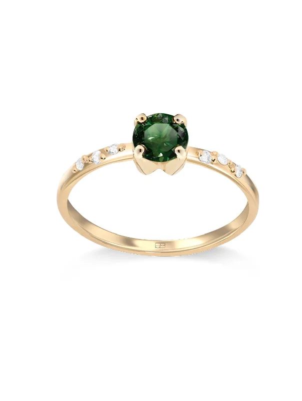 Wedding Ring with Sapphire Stones-Your Way N°11 18K Gold Ring w. Tourmaline & Diamonds