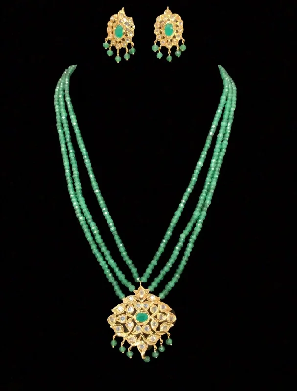 Charm Necklace for Women-NS212 Meeraj necklace set ( green ) ( READY TO SHIP )