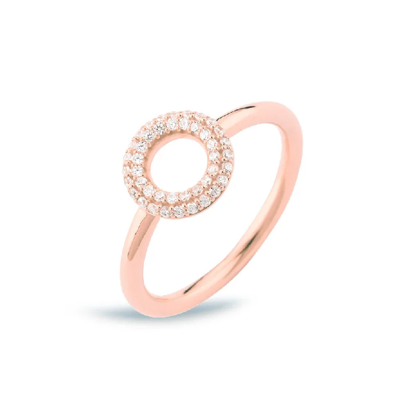 Silver Wedding Ring-Matiné 18K Rosegold Ring w. 42 Diamonds