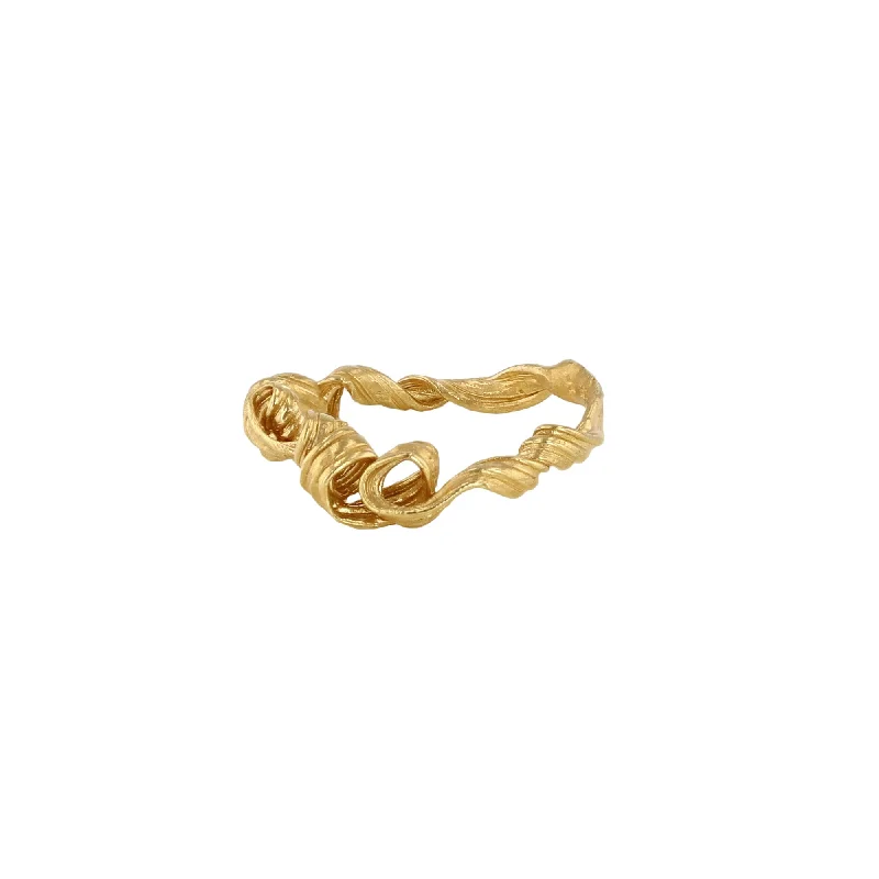 Wedding Ring with Eternity Band-Fouettés #1 24K Gold Plated Ring