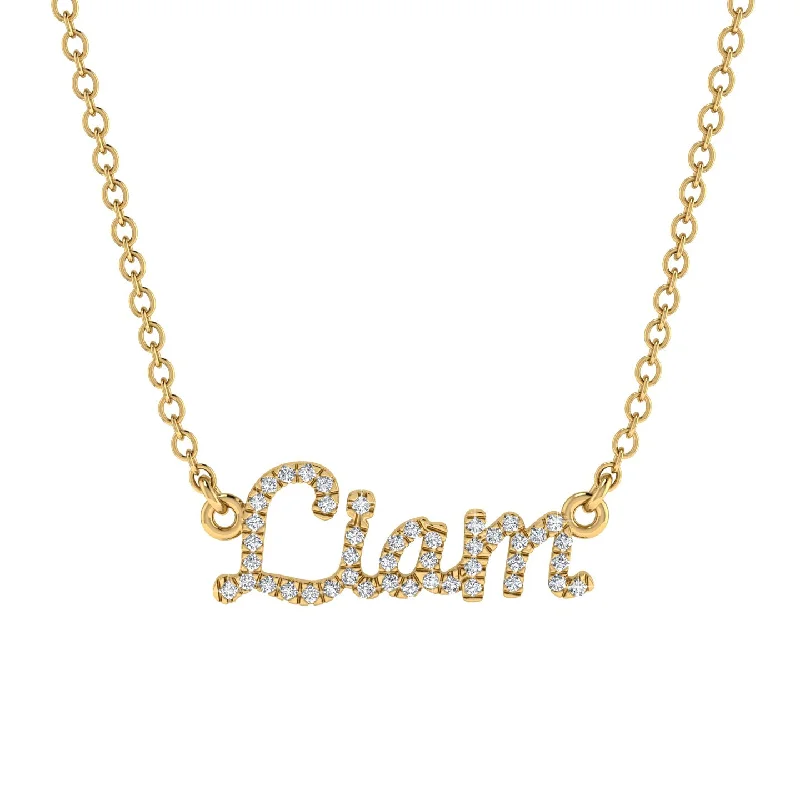 Classic Chain Necklace-Diamond Gold Name Necklace - Liam