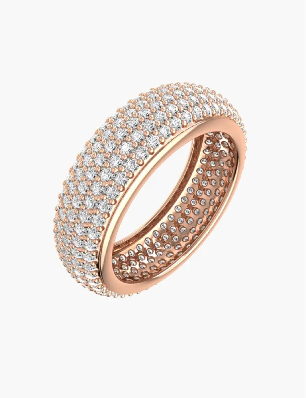 Handmade Gemstone Ring-Grand Pave 18K Rosegold Ring w. Lab-Grown Diamond