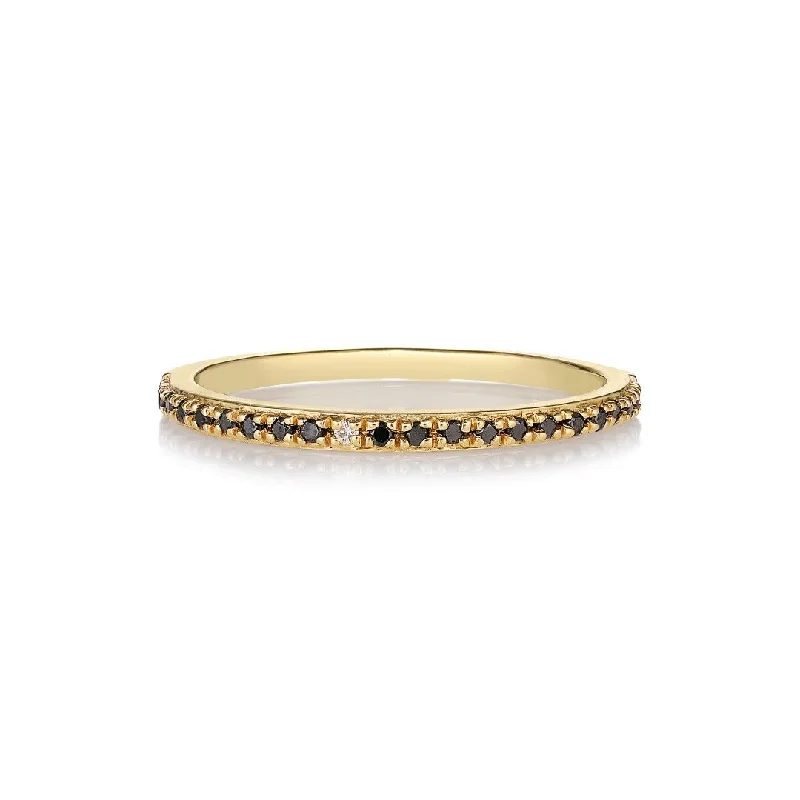 Bold Statement Ring-Sarah Lil Black 14K Gold Ring w. Diamonds