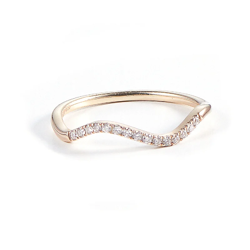 Customizable Gold Ring-LEA 14K Gold Ring w. Diamonds