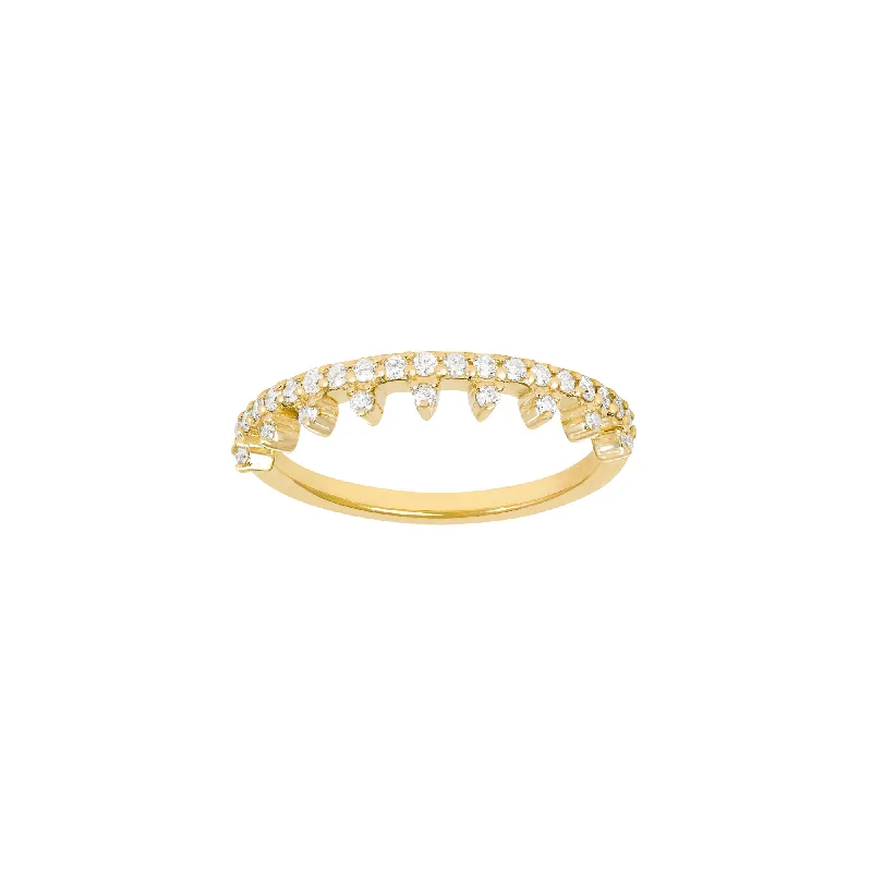 Minimalist Engagement Ring-Her Majesty's 18K Gold Ring w. Diamonds