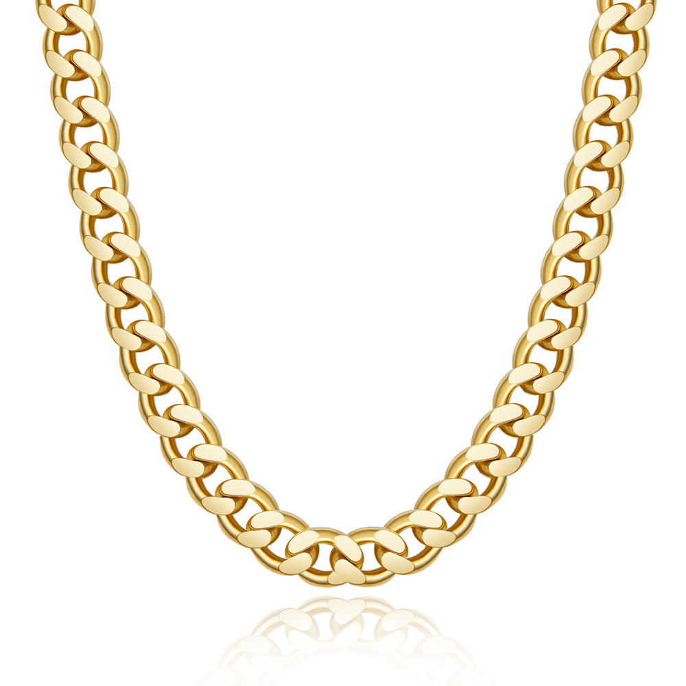 Geometric Pendant Necklace-14K Stainless Steel Chunky Curb Cuban Link Chain Necklaces