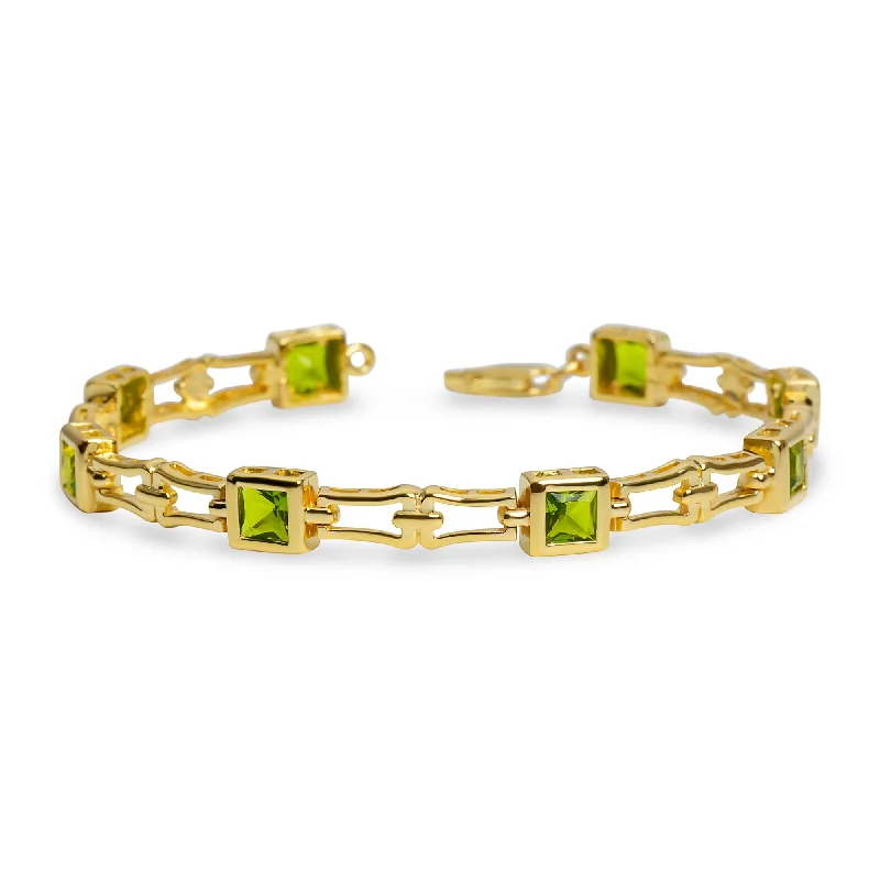 Simple Gold Bracelet-THE GREEN SQUARE VEDRA LINK BRACELET