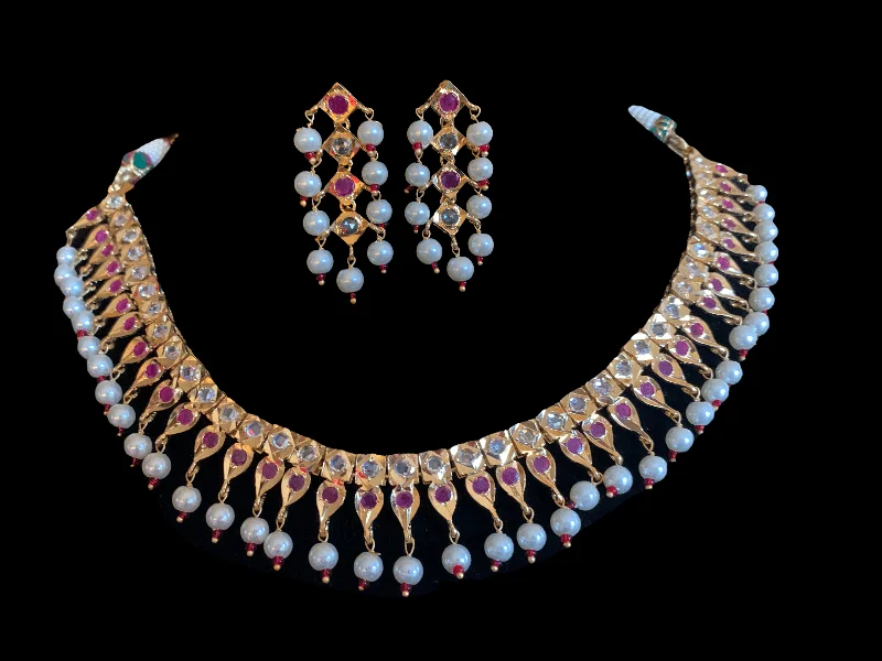 Elegant Gold Necklace-NS134 Barfi necklace set ( READY TO SHIP )